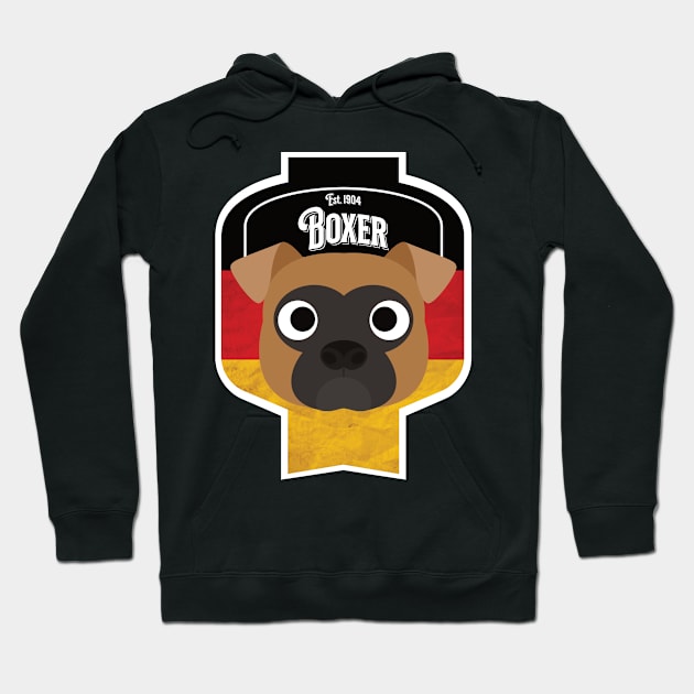 Boxer Dog - Distressed German Boxer Beer Label Design Hoodie by DoggyStyles